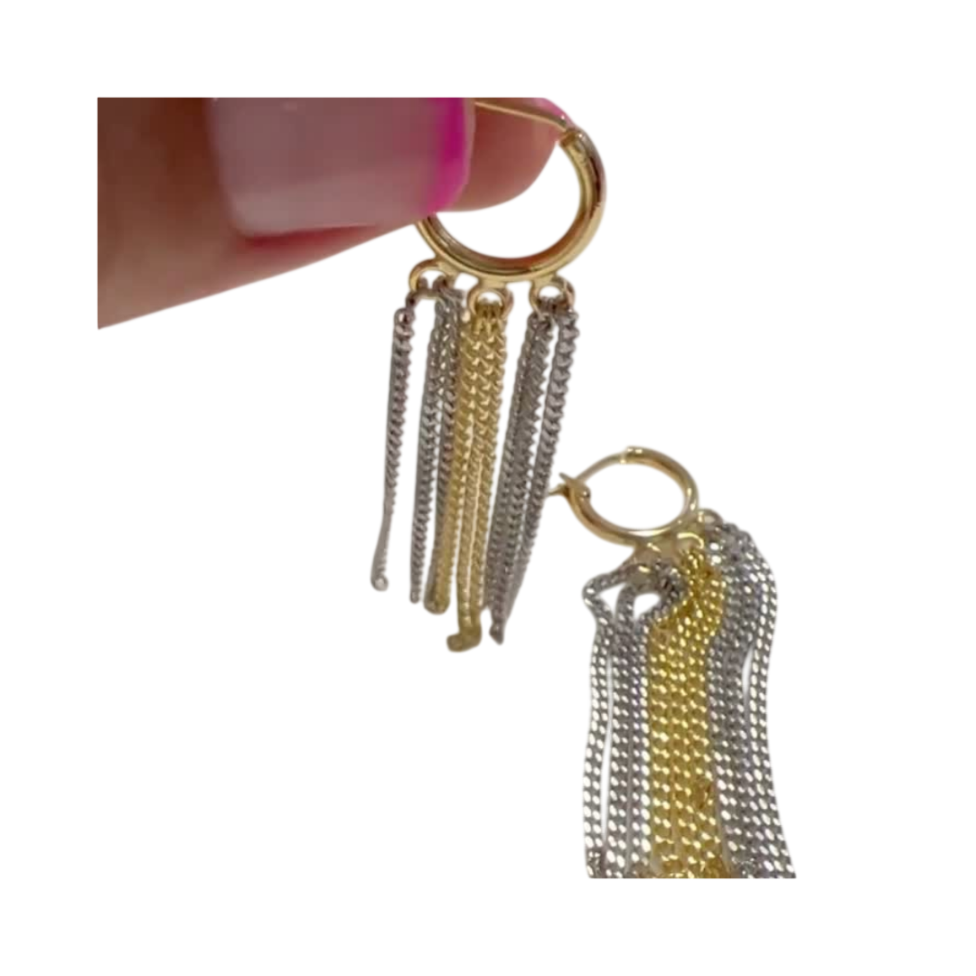 Aretes cadena lluvia