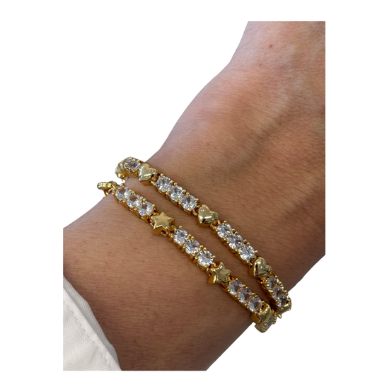 PULSERA TENIS CORAZON O ESTRELLA