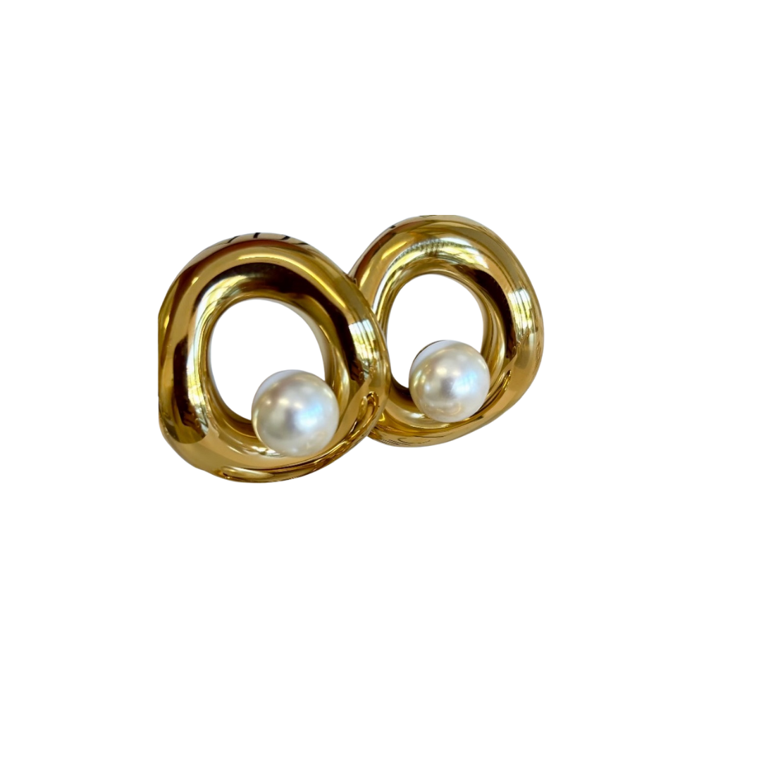 Aretes Circle perla