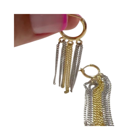 Aretes cadena lluvia
